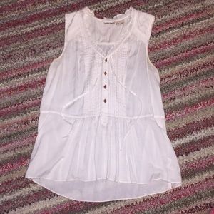 Anthro white Holding Horses Super Soft Tank EUC